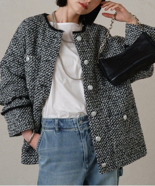 LOUNGEDRESS（ラウンジドレス）の「ツイードジャケット（ノーカラー