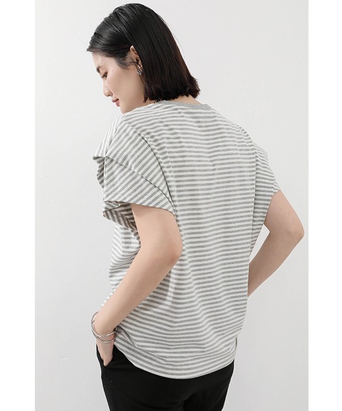 セール】トップス Tシャツ レディース ボーダー 袖あり 半袖 ゆったり