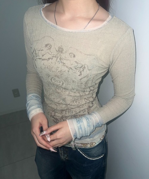 SCULPTOR（スカルプター）の「Triple Lace Layered Tee/トリプルレース