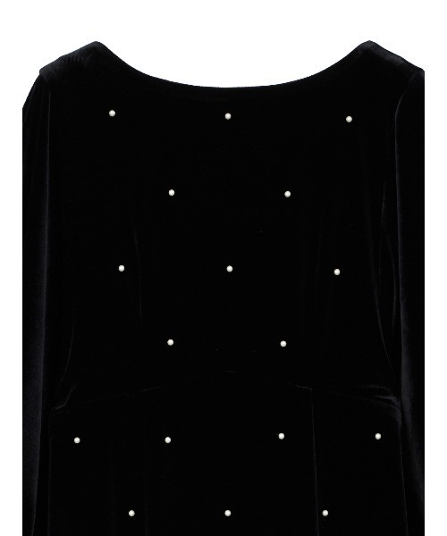 Ameri（アメリ）の「BACK OPEN PEARL VELOUR DRESS（ドレス）」 - WEAR