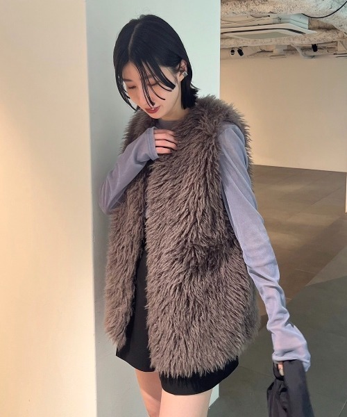 FRAY I.D（フレイアイディー）の「フロッキープリント2wayトップス（T