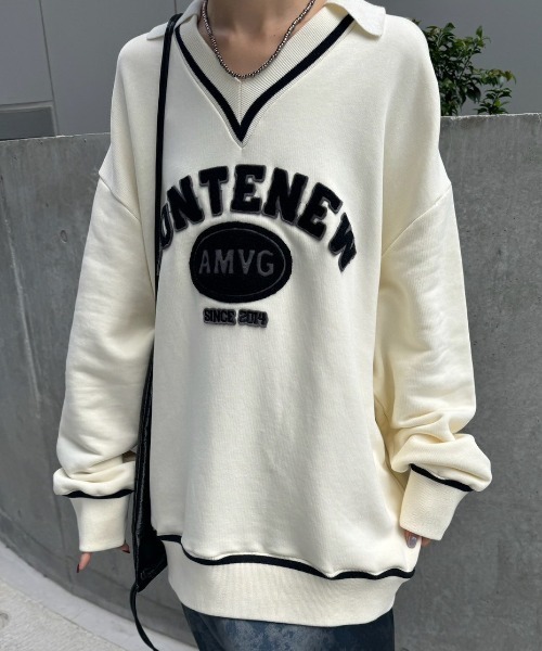 Ameri（アメリ）の「24AW CONCEPT LOGO EMBROIDERY SWEAT TOP