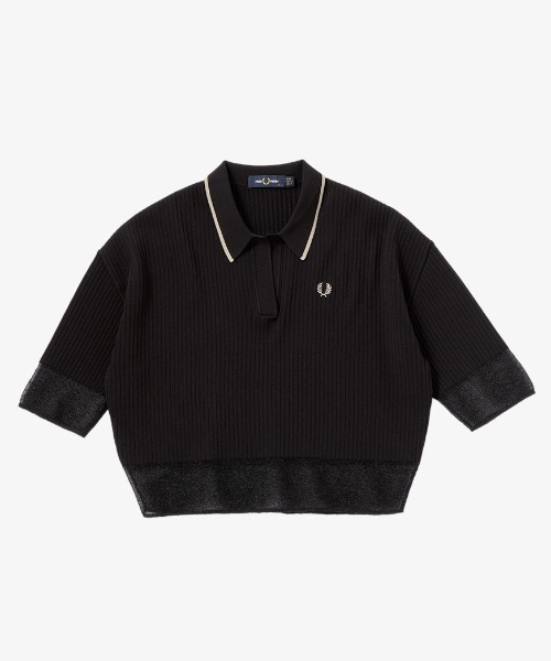FRED PERRY（フレッドペリー）の「Sheer Trim Knitted Shirt