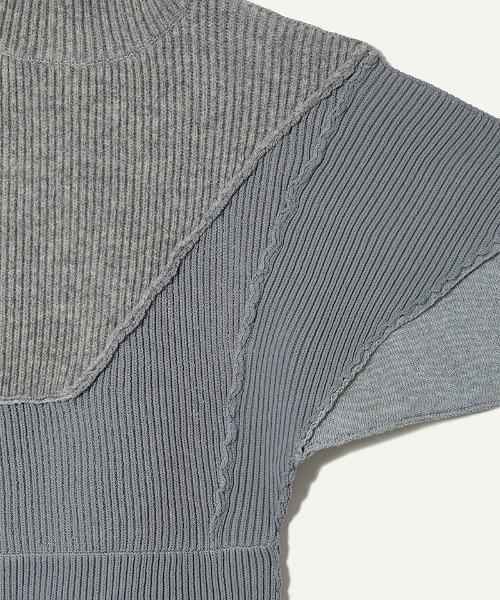 leinwande（ラインヴァンド）の「Patchwork Asymmetry Top（ニット