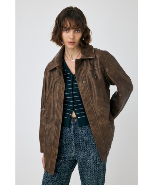 セール】AGED F/LEATHER MIDDLE ジャケット（その他アウター）｜MOUSSY