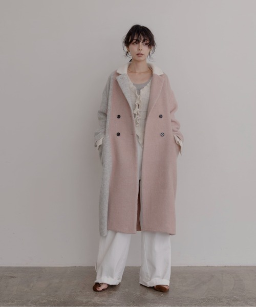 ミックスシャギー配色ロングコート Eimee Law│Eimee Law & LHELBIE