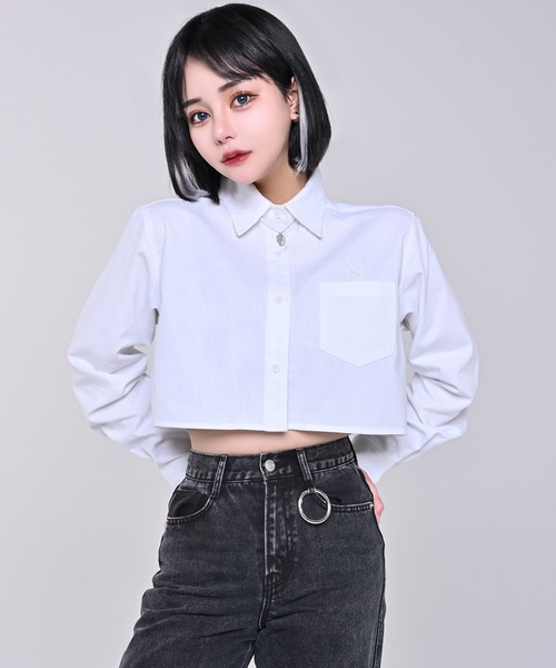 long sleeve cropped shirt/ロングスリーブクロップドシャツ（シャツ