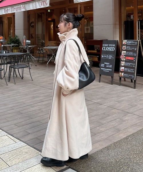 muguet（ミュゲ）の「stand collar long coat（ステンカラーコート