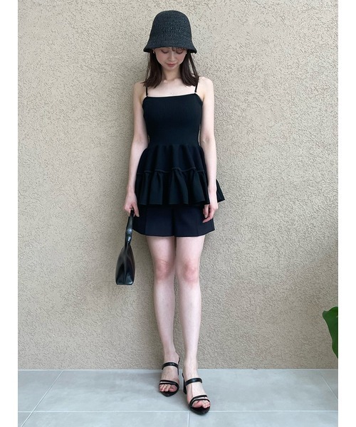 SNIDEL（スナイデル）の「ティアードペプラムベアトップス（チューブ