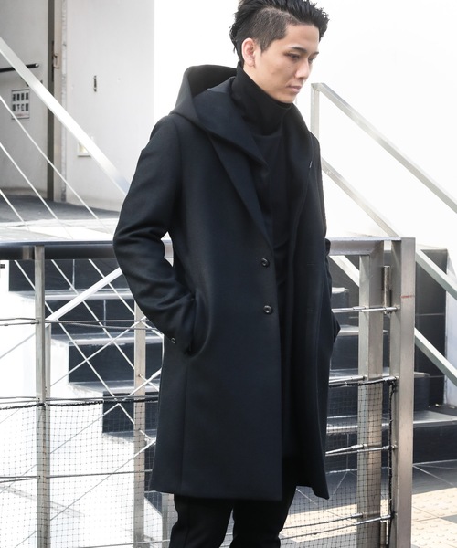 ATTACHMENT（アタッチメント）の「カシミア混平二重メルトン フード付