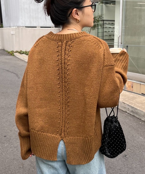 セール】【WEB限定】バックスリットメランジカラーニット（ニット