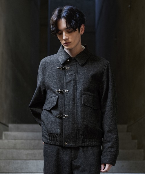 CLEL（クレイル）の「【CLEL】Wool Blend Herringbone Tweed Fireman