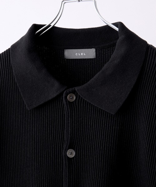 CLEL】Basic/Spray Rib Knit Shirt Cardigan / ベーシック/スプレー畦