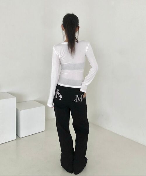 ピストルバックレザー ダブルクロス ワイドコットンパンツ（その他