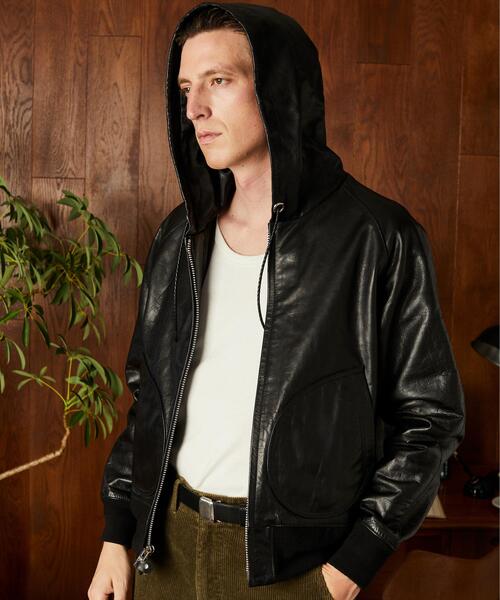 Schott/ショット/LEATHER HOODED JACKET/レザー フードジャケット