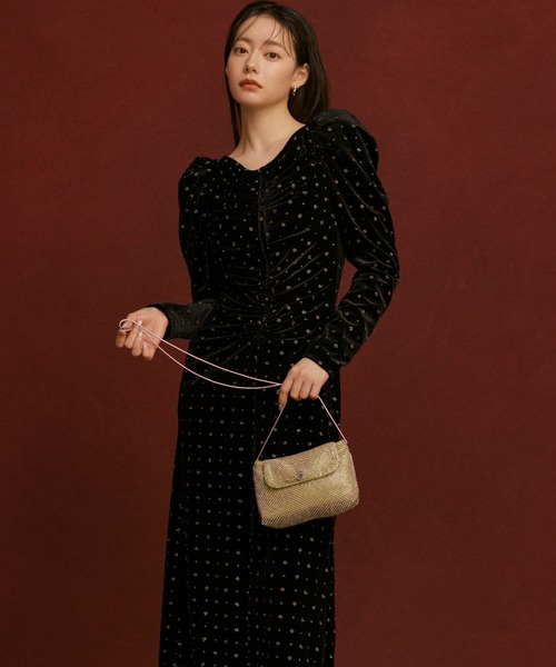 SNIDEL（スナイデル）の「ベロア刺繍ワンピース（ワンピース）」 - WEAR