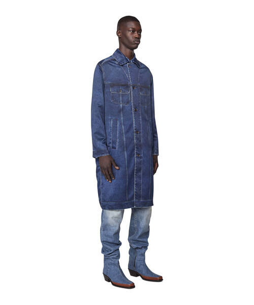 DIESEL（ディーゼル）の「メンズ ロング コート デニムプリント