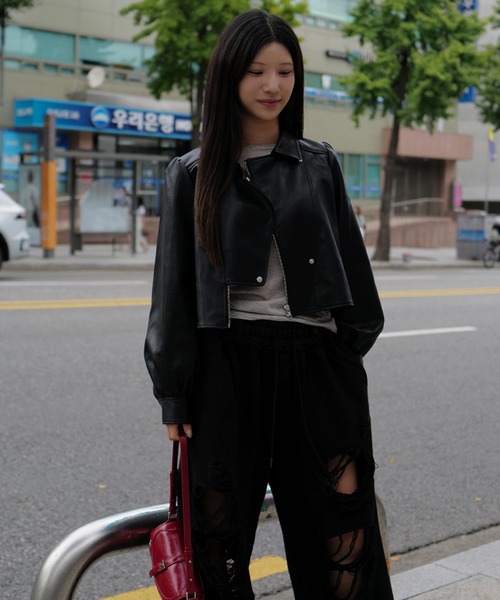 LADY GATHER RIDERS JACKET（ライダースジャケット）｜Ameri（アメリ