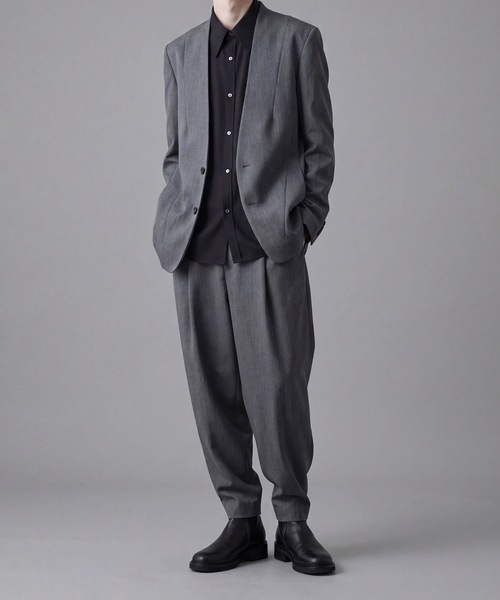 ato（アトウ）の「CLASSIC WOOL NO-COLLAR JACKET（ノーカラー