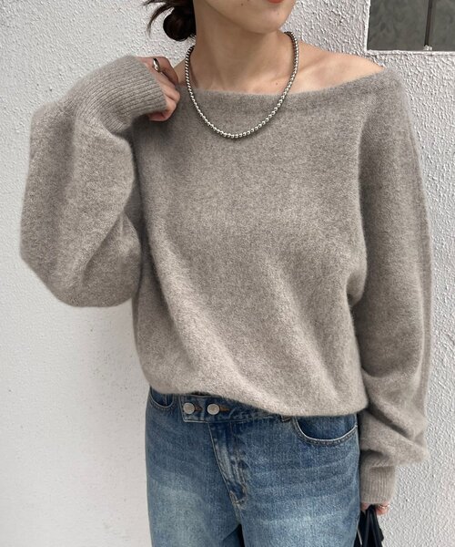 SHENERY（シーナリー）の「ファーウールオフショルニット（ニット