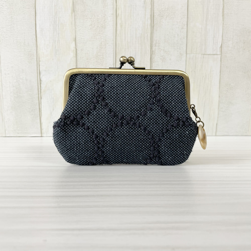 親子がま口財布 ミナペルホネン タンバリン ネイビー がま口 makopan