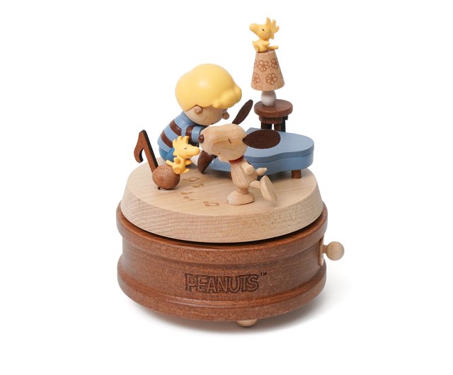 台湾 【スヌーピーとシェラード】PEANUTS マルチ回転オルゴール ウッ