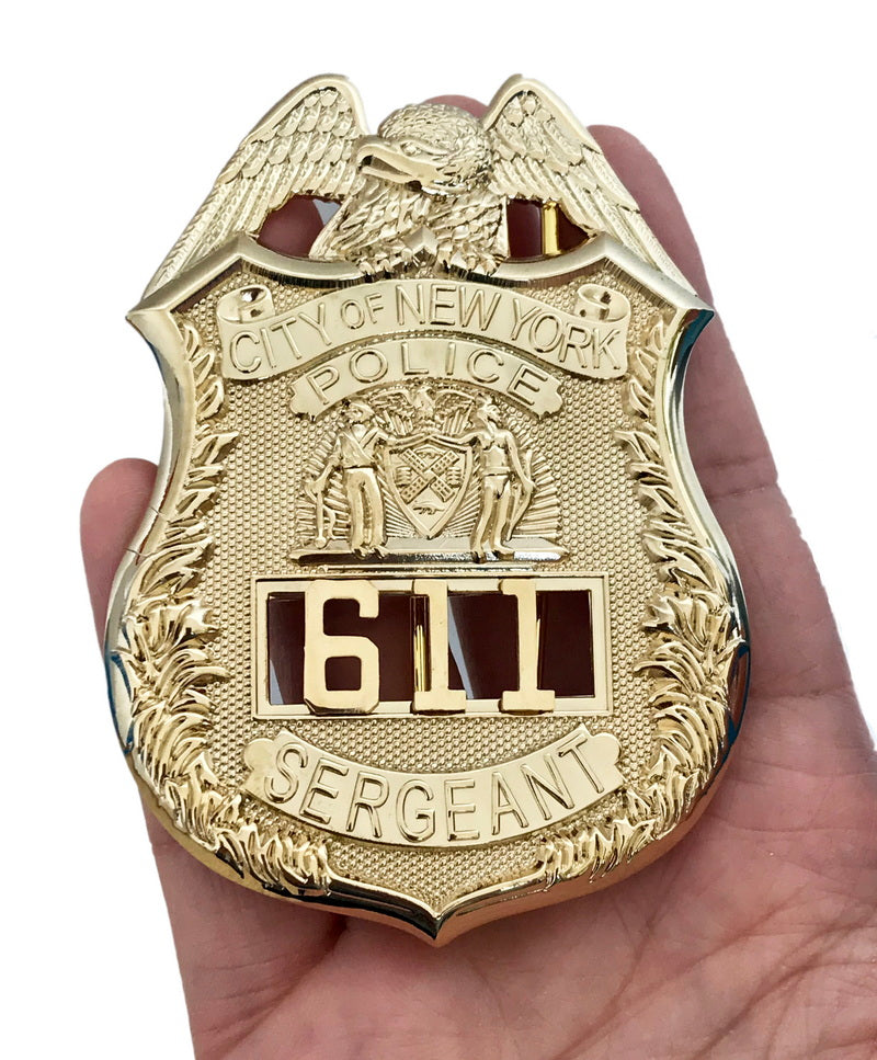 NYPD New York Police Sergeant Badge Replica Movie Props With No
