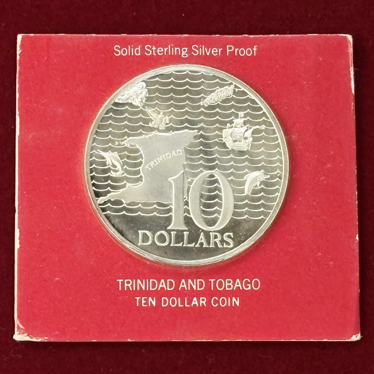 トリニダード・トバゴ】10ドル 銀貨 プルーフ 1973［B-0000282