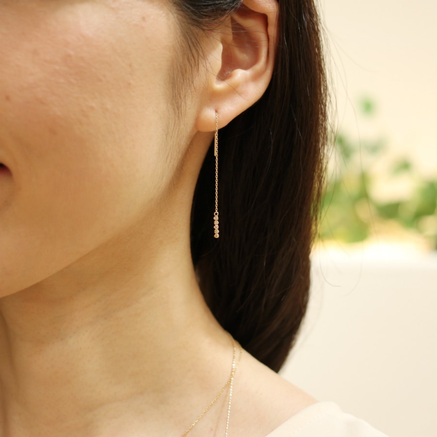 K10YG 5粒ダイヤアメリカンピアス – COLETTE GIFT