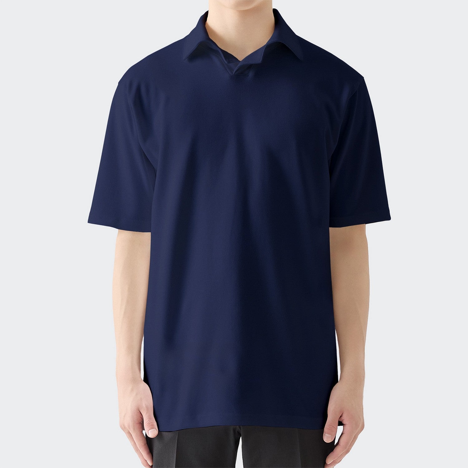 MENS ヘビー 半袖 ポロシャツ NAVY | 高級無地Tシャツ専門店 | EIJI
