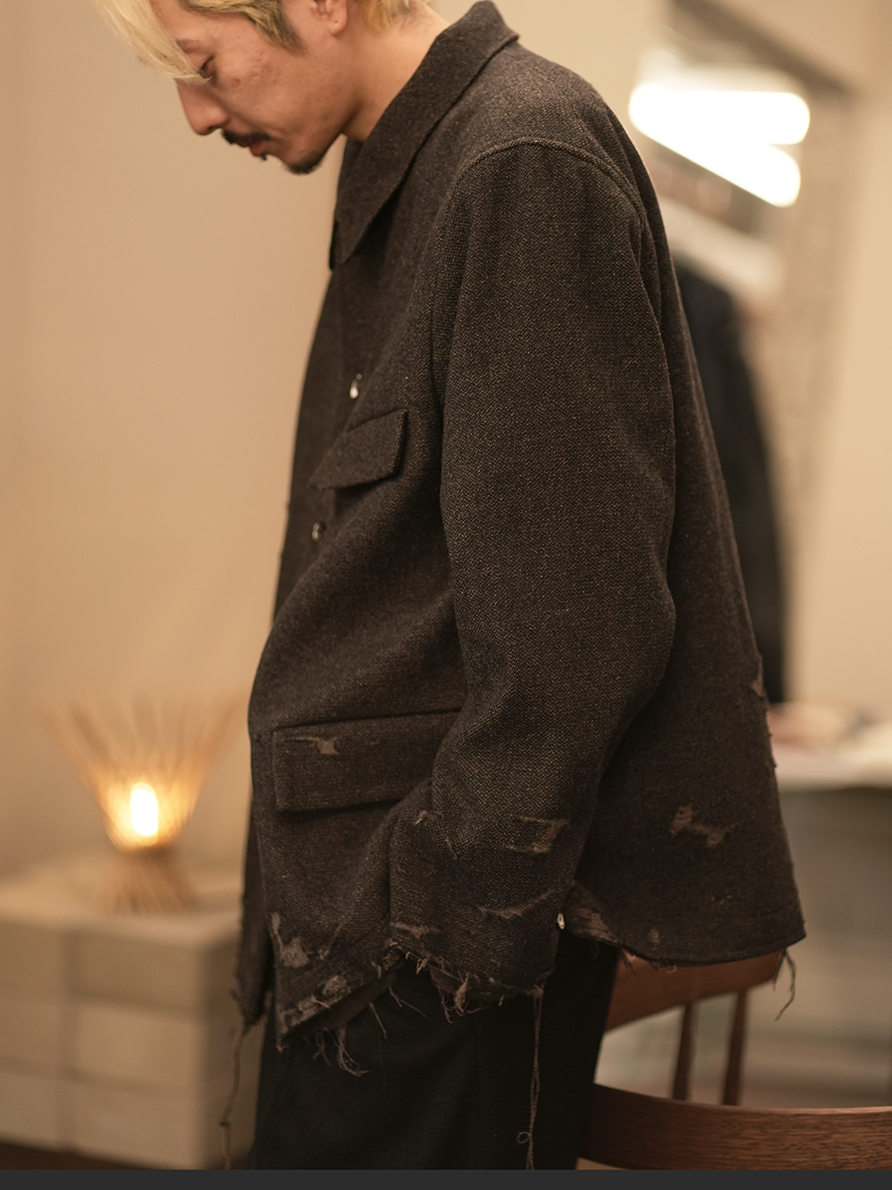 ANCELLM/exclusive】TWEED CRASH JACKET(GRAY)
