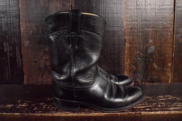 ジャスティン アメリカ製 靴 革 レザー 黒｜ヴィテージ古着屋Feeet